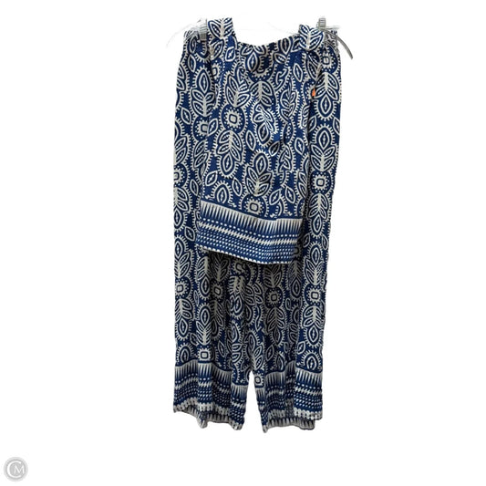 Pants Set 2pc By Rose And Olive In Blue & White, Size: M