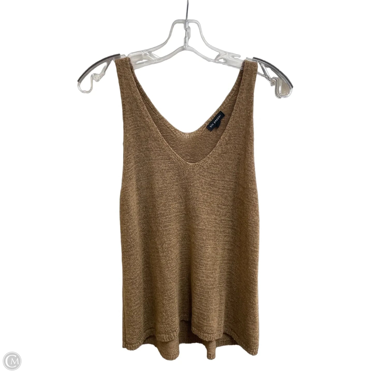 Top Sleeveless By Blu Pepper In Brown, Size: M