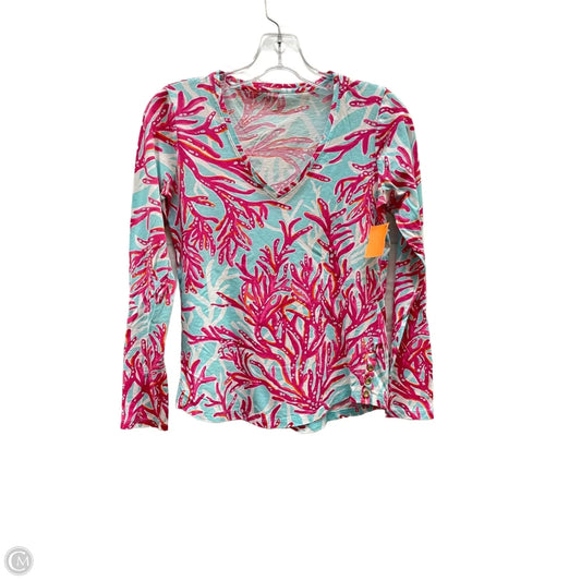 Top Long Sleeve Designer By Lilly Pulitzer In Blue & Pink, Size: Xs