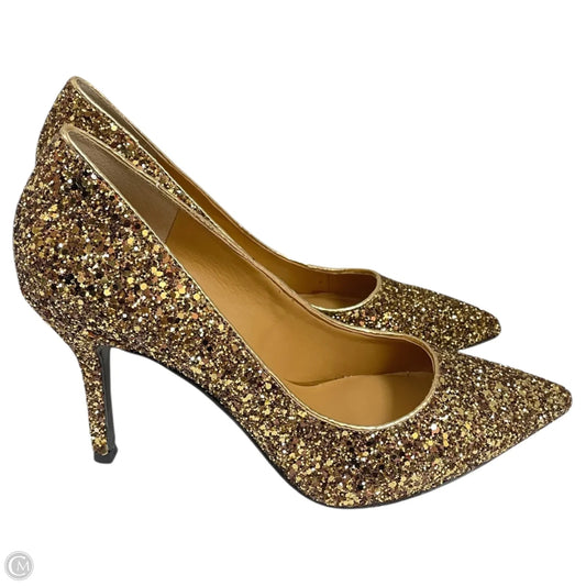 Shoes Heels Stiletto By Nine West In Gold, Size: 8