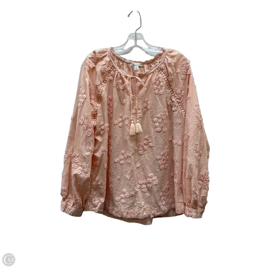 Top Long Sleeve By Cato In Peach, Size: Xl