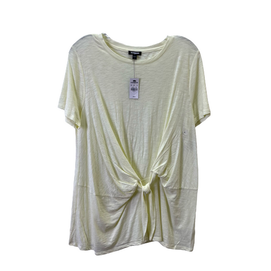 Yellow Top Short Sleeve By Express, Size: L