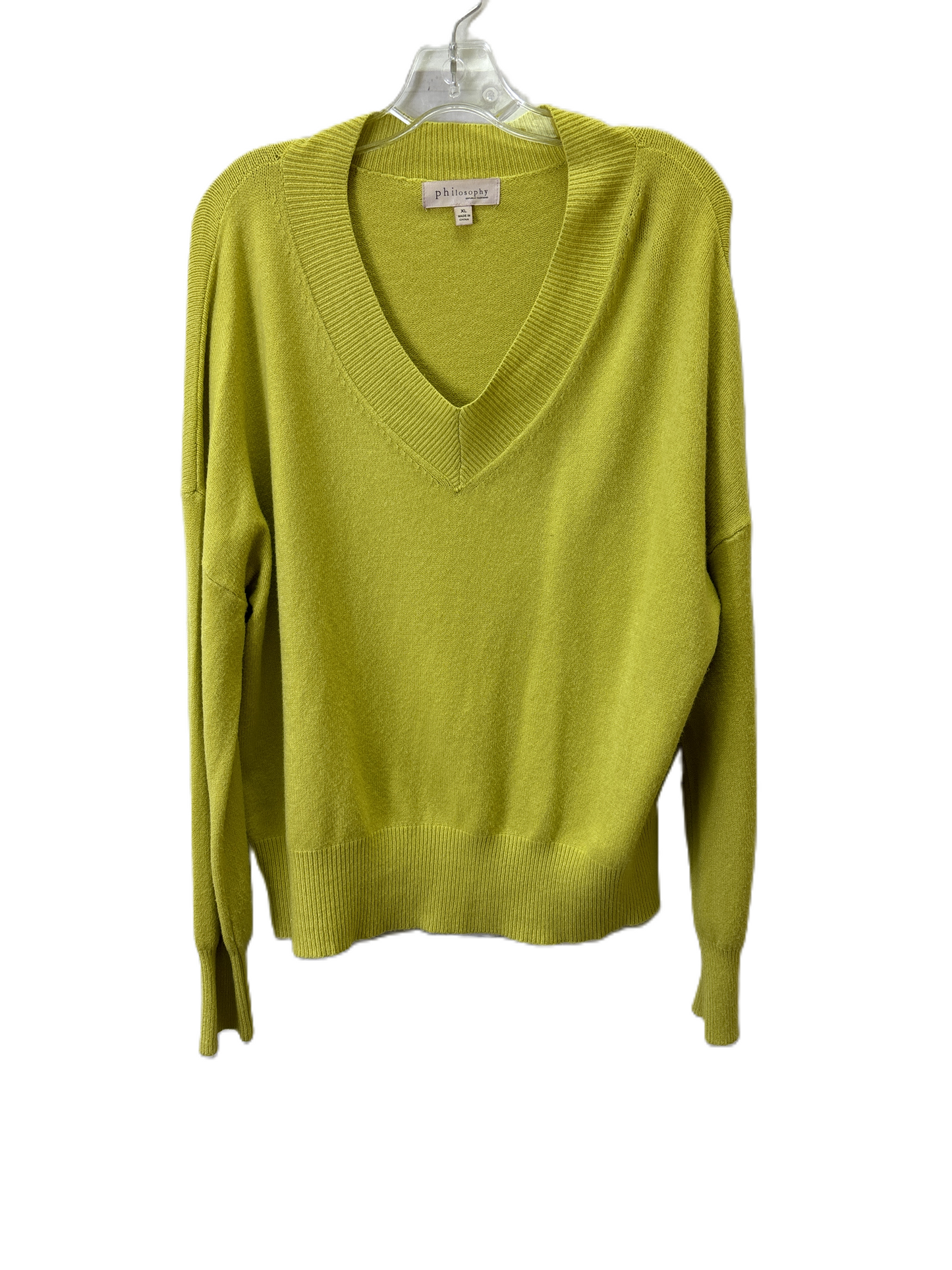 Sweater By Philosophy In Yellow, Size: Xl