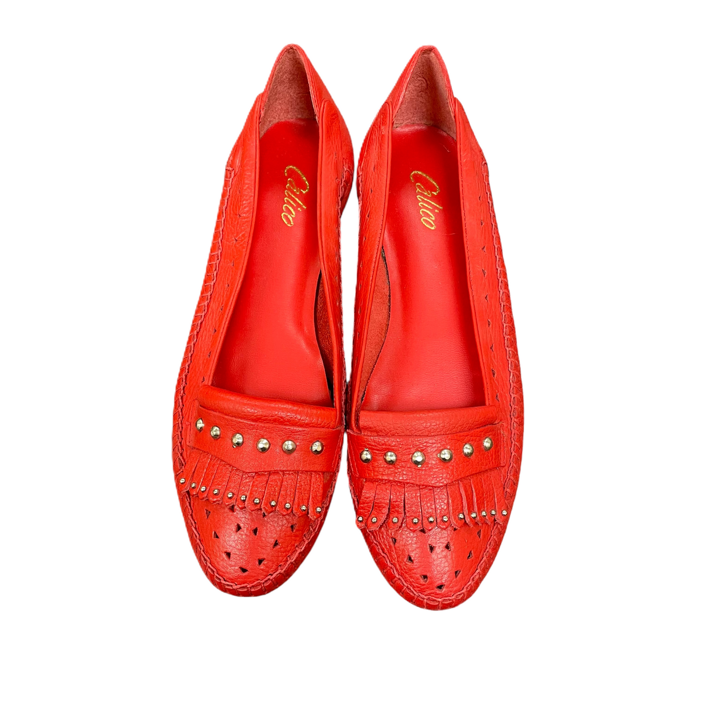 Red Shoes Flats By Calico, Size: 7.5
