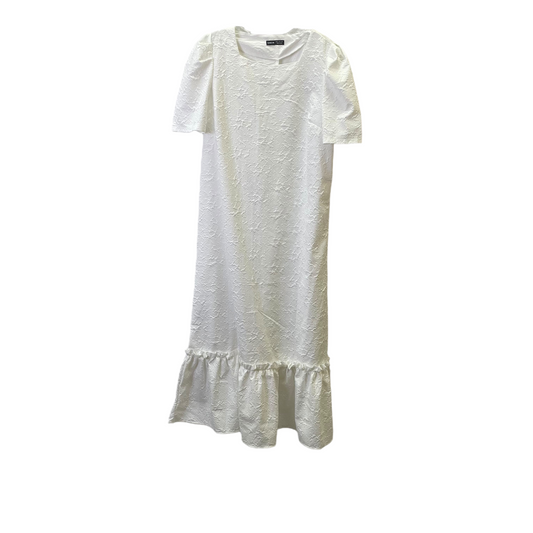 White Dress Casual Maxi By Shein, Size: L