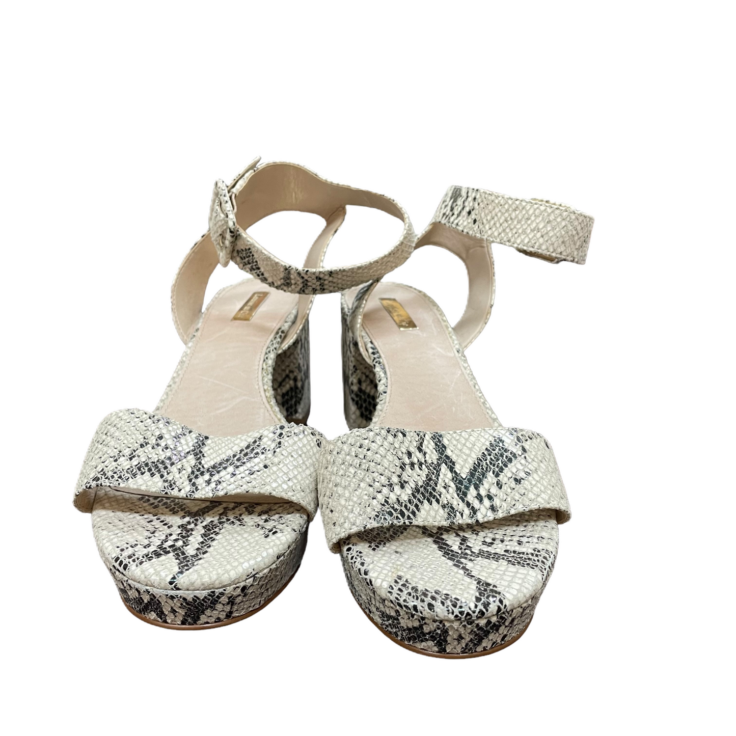 Snakeskin Print Sandals Heels Block By Louise Et Cie, Size: 11