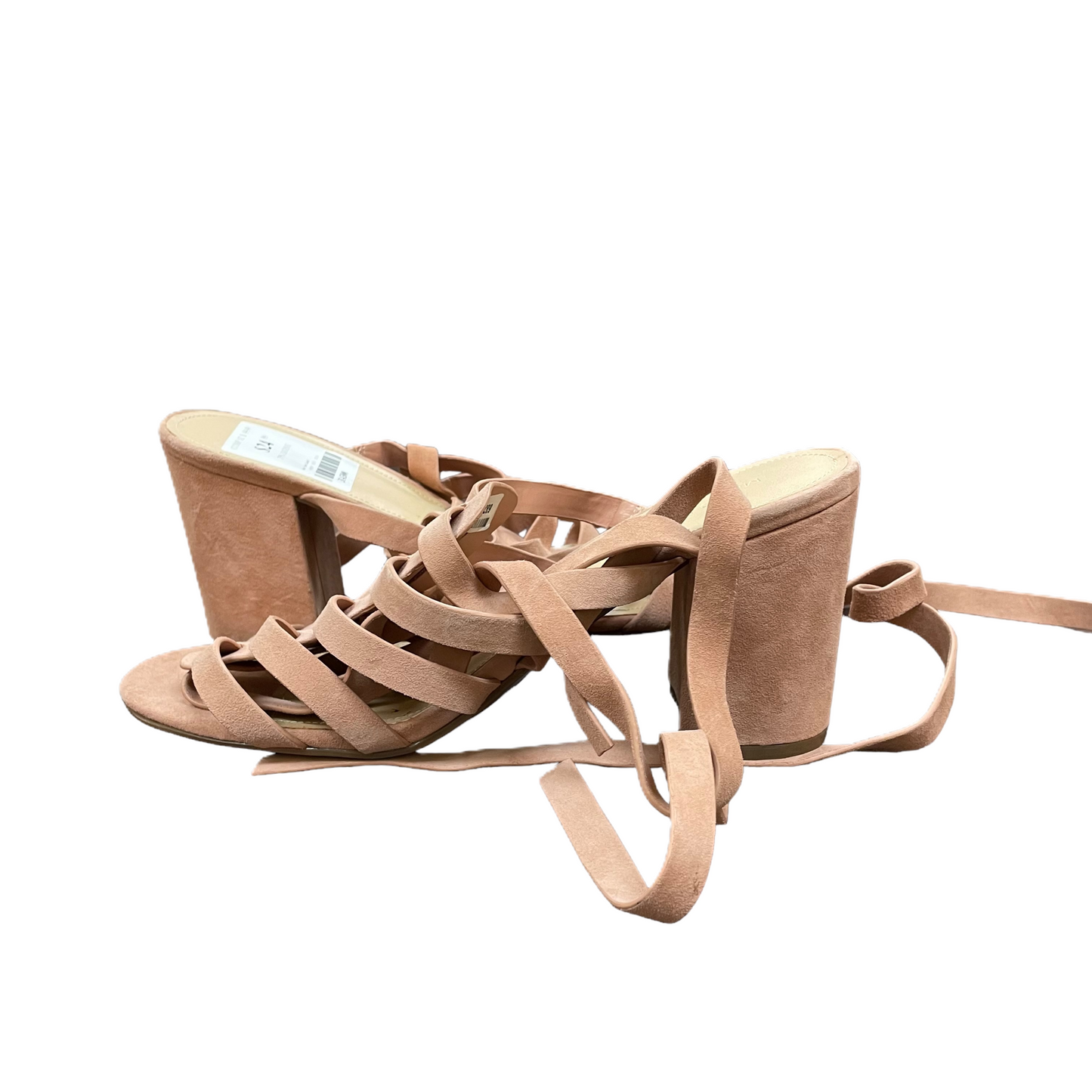 Peach Sandals Heels Block By Marc Fisher, Size: 11