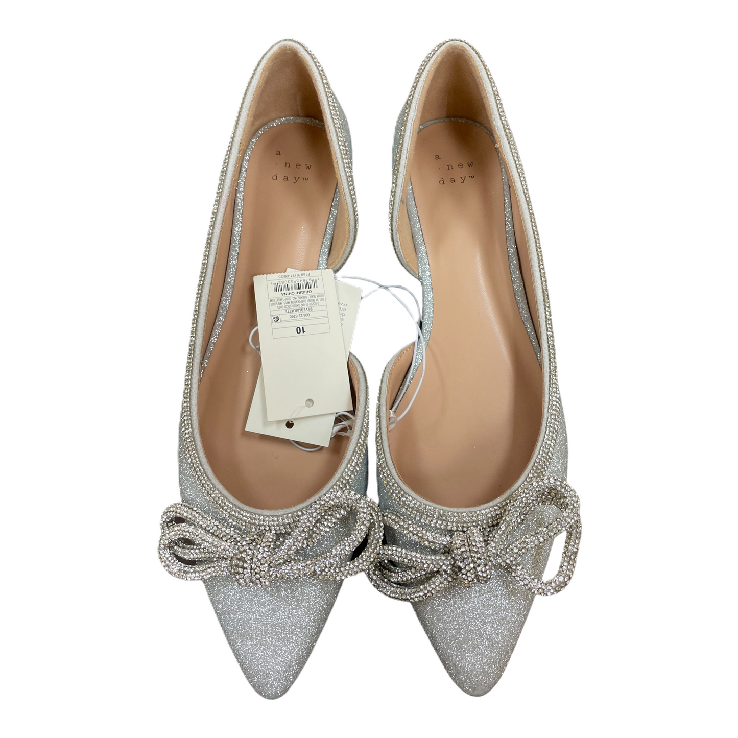 Silver Shoes Flats By A New Day, Size: 10