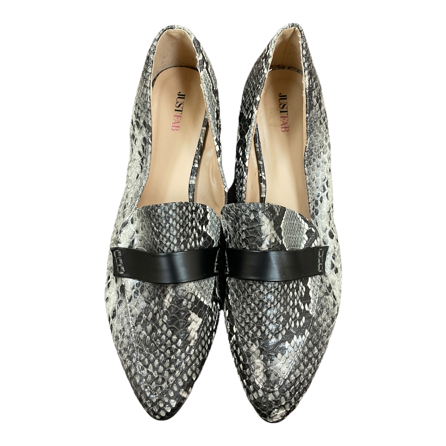 Snakeskin Print Shoes Flats By Just Fab, Size: 11