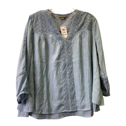 Blue Top Long Sleeve By Style And Company, Size: L