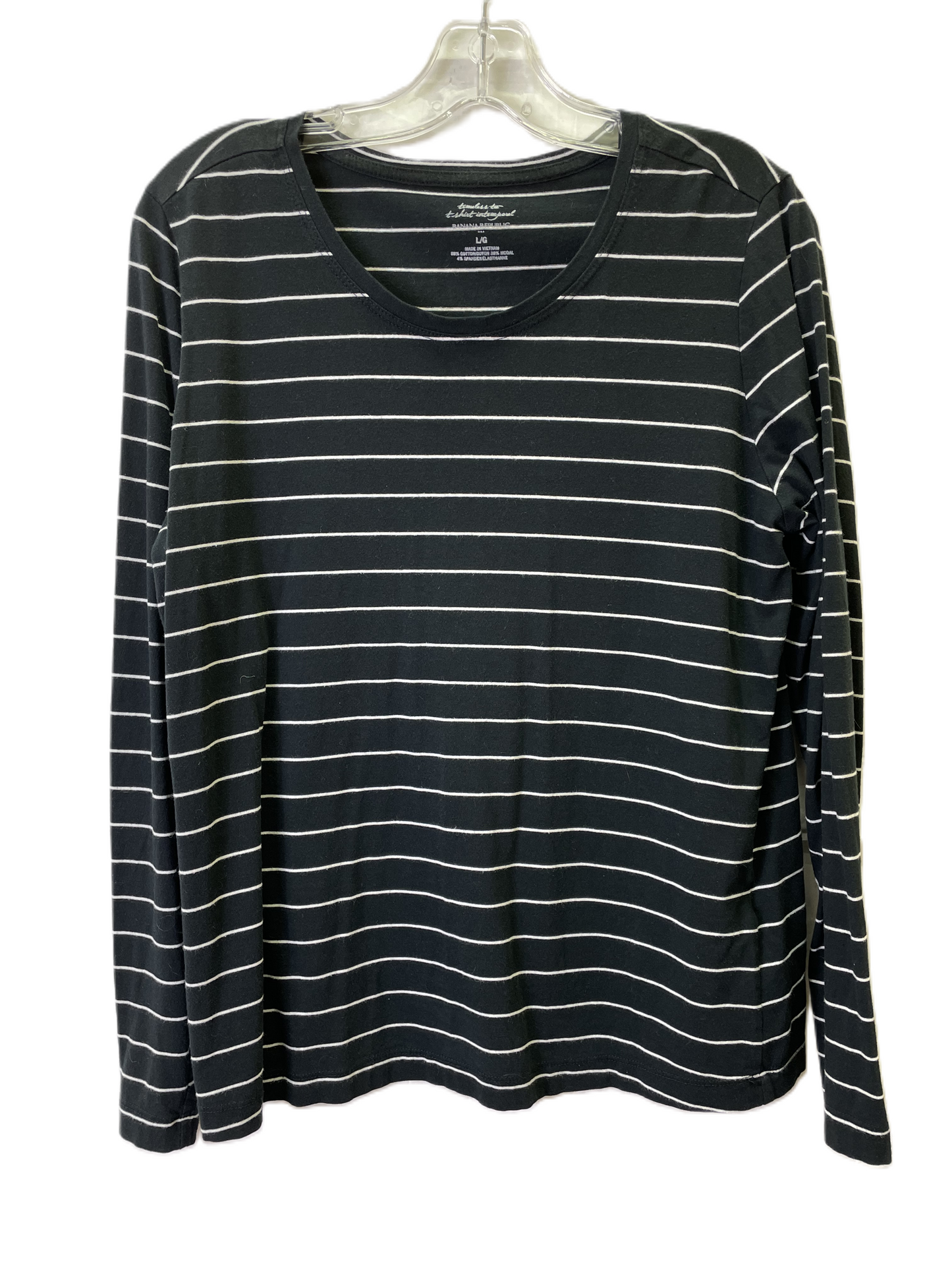 Top Long Sleeve Basic By Banana Republic In Black, Size: L