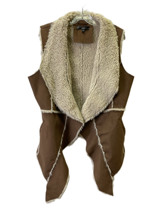 Vest Faux Fur & Sherpa By Sioni In Tan, Size: L