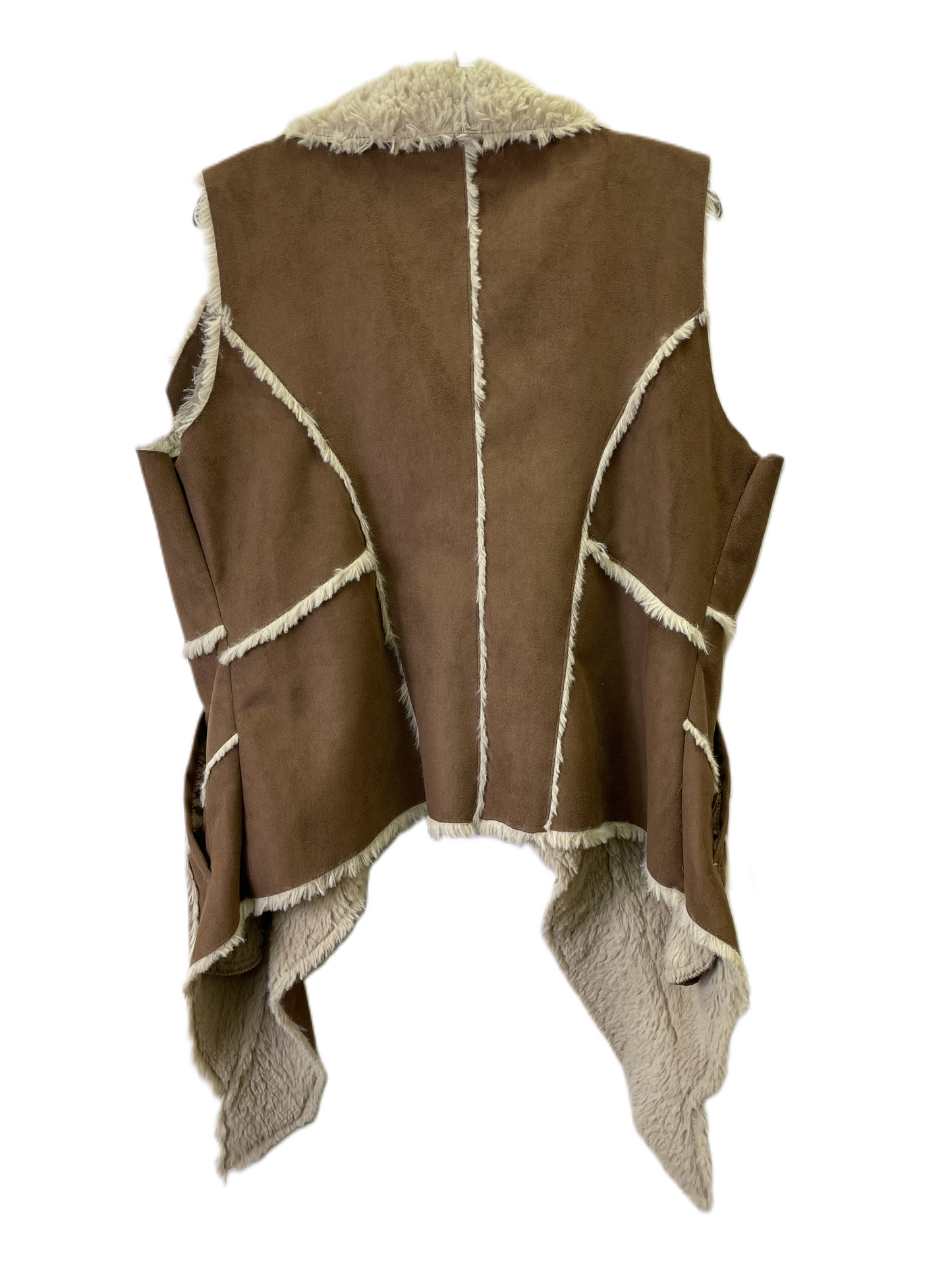 Vest Faux Fur & Sherpa By Sioni In Tan, Size: L