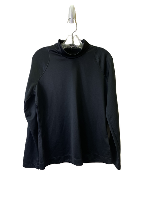 Athletic Top Long Sleeve Collar By Nike Apparel In Black, Size: L