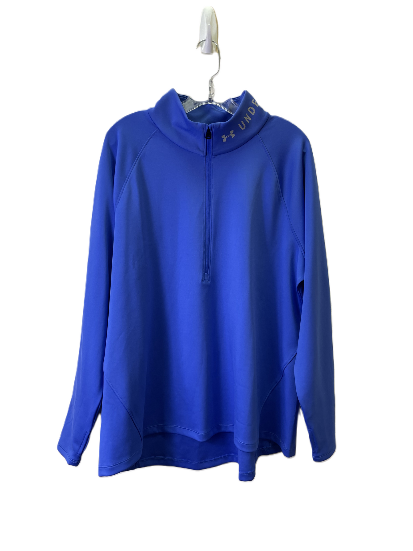 Athletic Top Long Sleeve Collar By Under Armour In Blue, Size: 2x