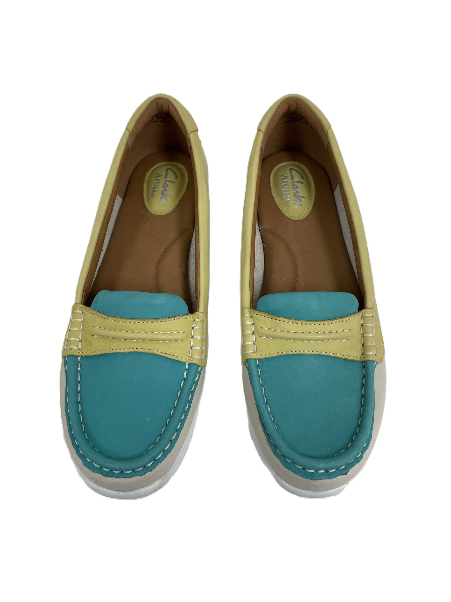 Shoes Flats By Clarks In Blue & Yellow, Size: 7.5