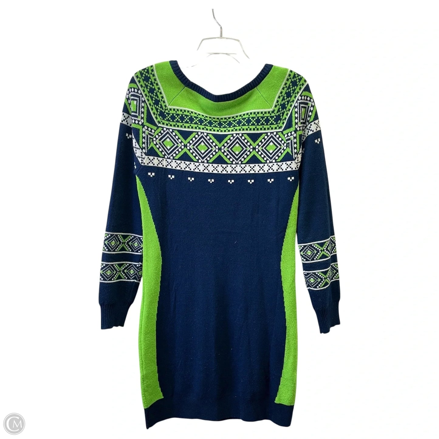 Dress Sweater By Nfl In Blue & Green, Size: M