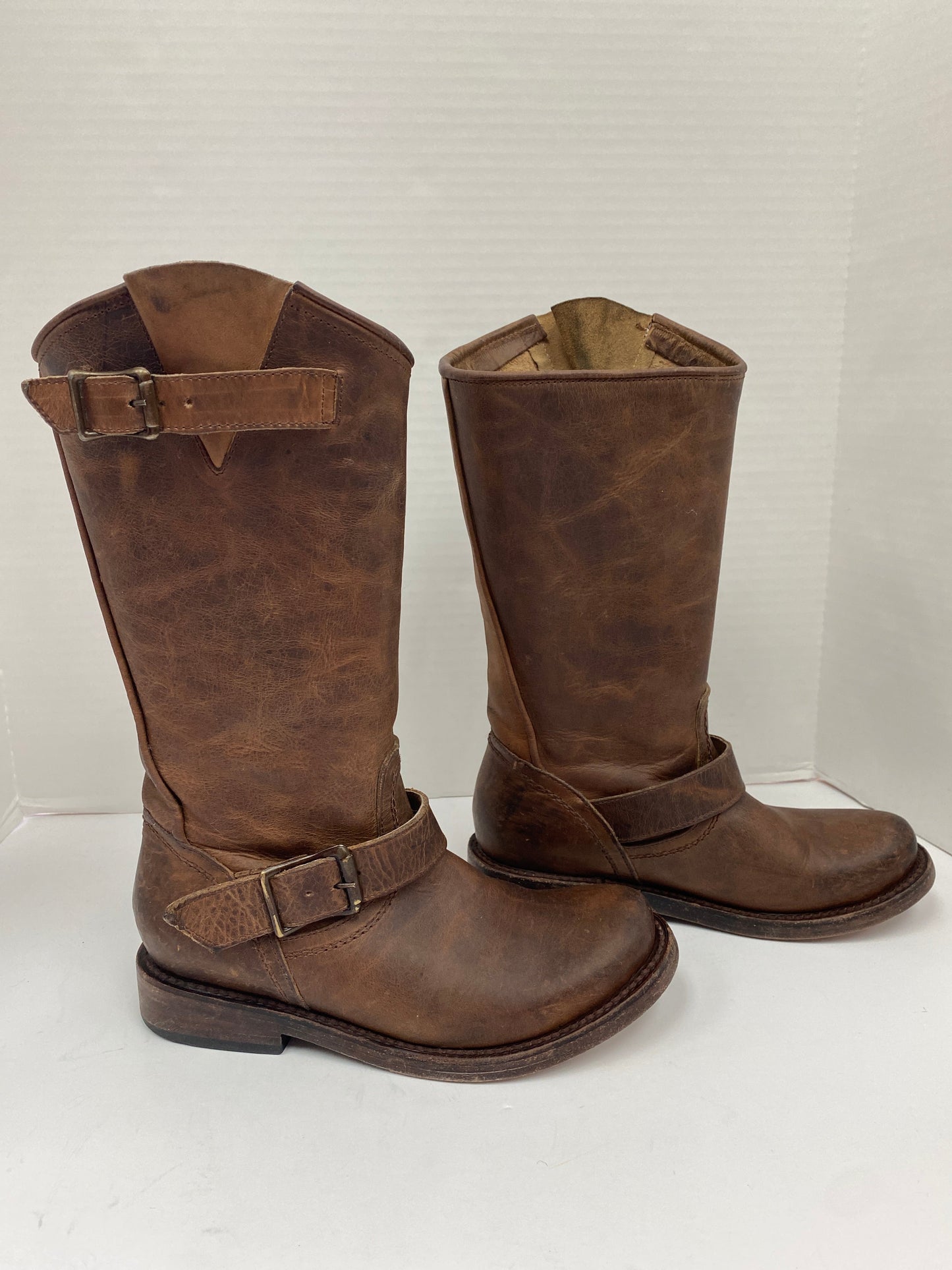 Grey Boots Ankle Heels Freebird, Size 6