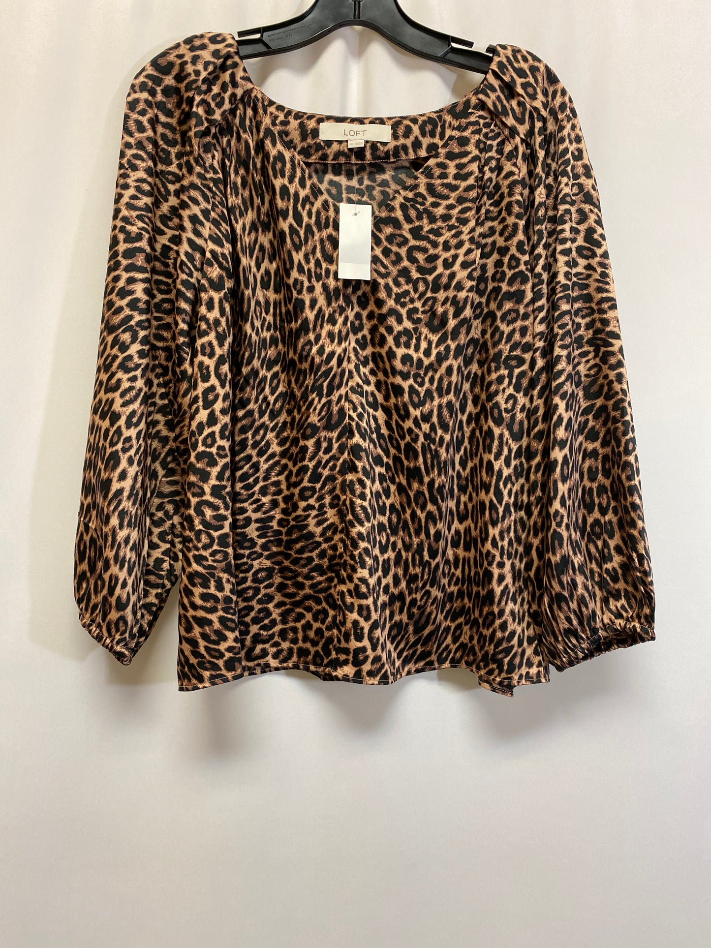 Animal Print Top Long Sleeve Loft, Size M