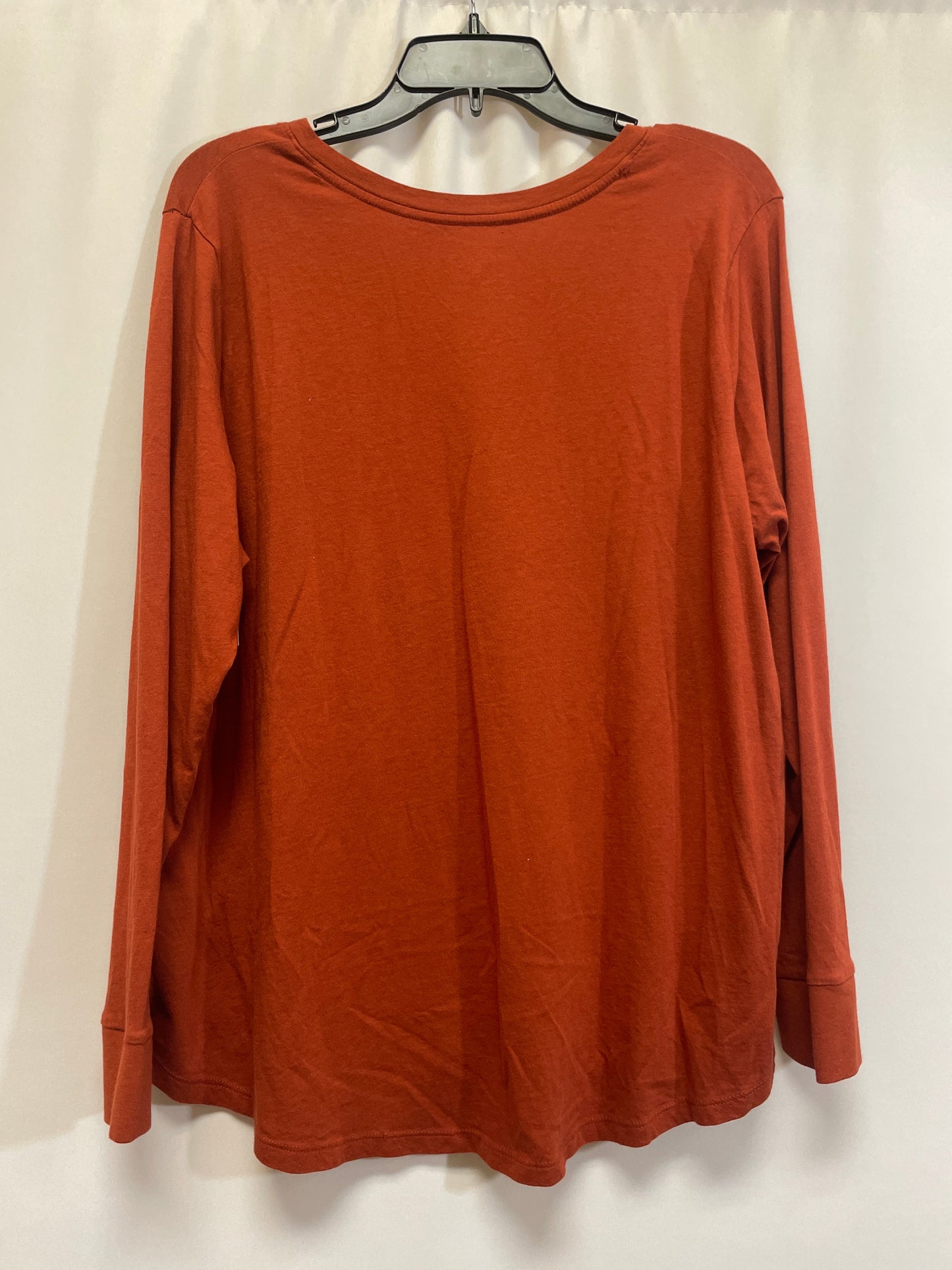 Brown Top Long Sleeve Terra & Sky, Size 2x