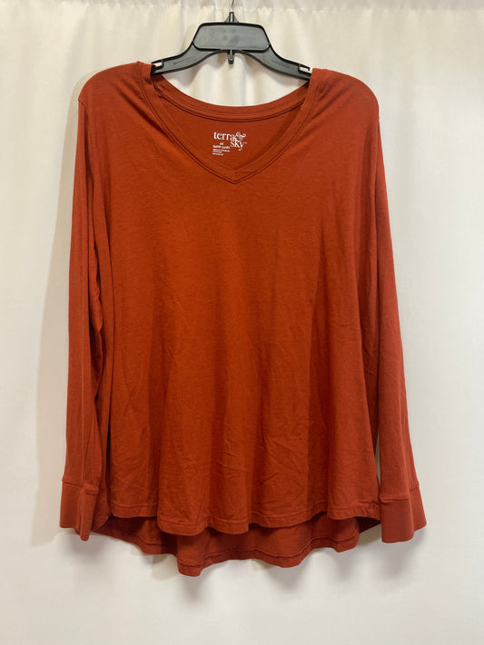 Brown Top Long Sleeve Terra & Sky, Size 2x