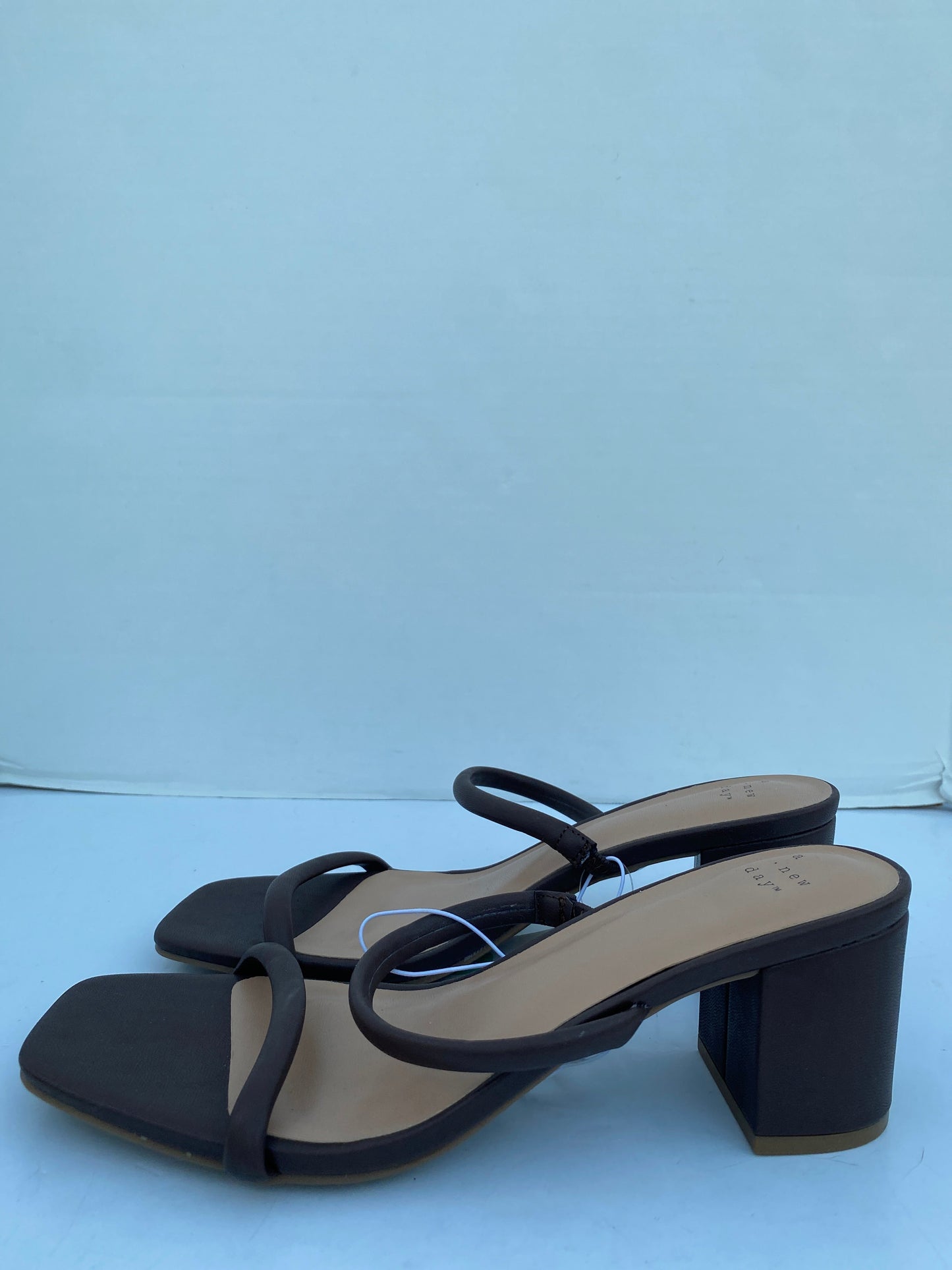 Brown Sandals Heels Block A New Day, Size 8.5