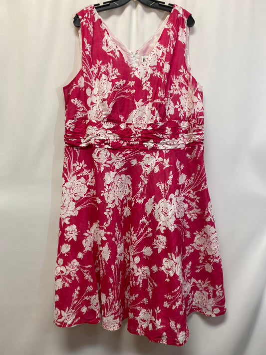 Pink Dress Casual Midi Robbie Bee, Size 2x