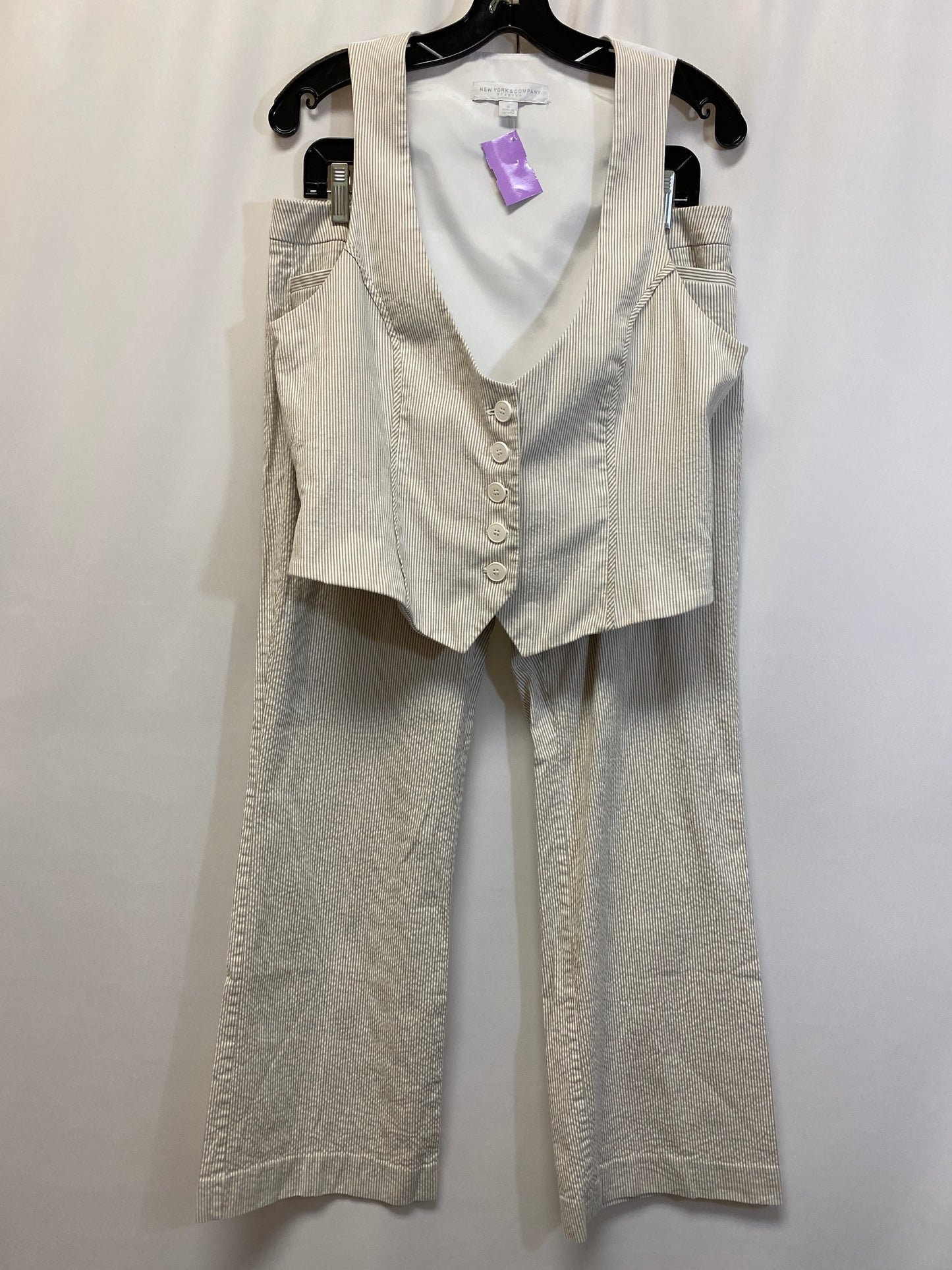 Tan Pants Suit 2pc New York And Co, Size 12
