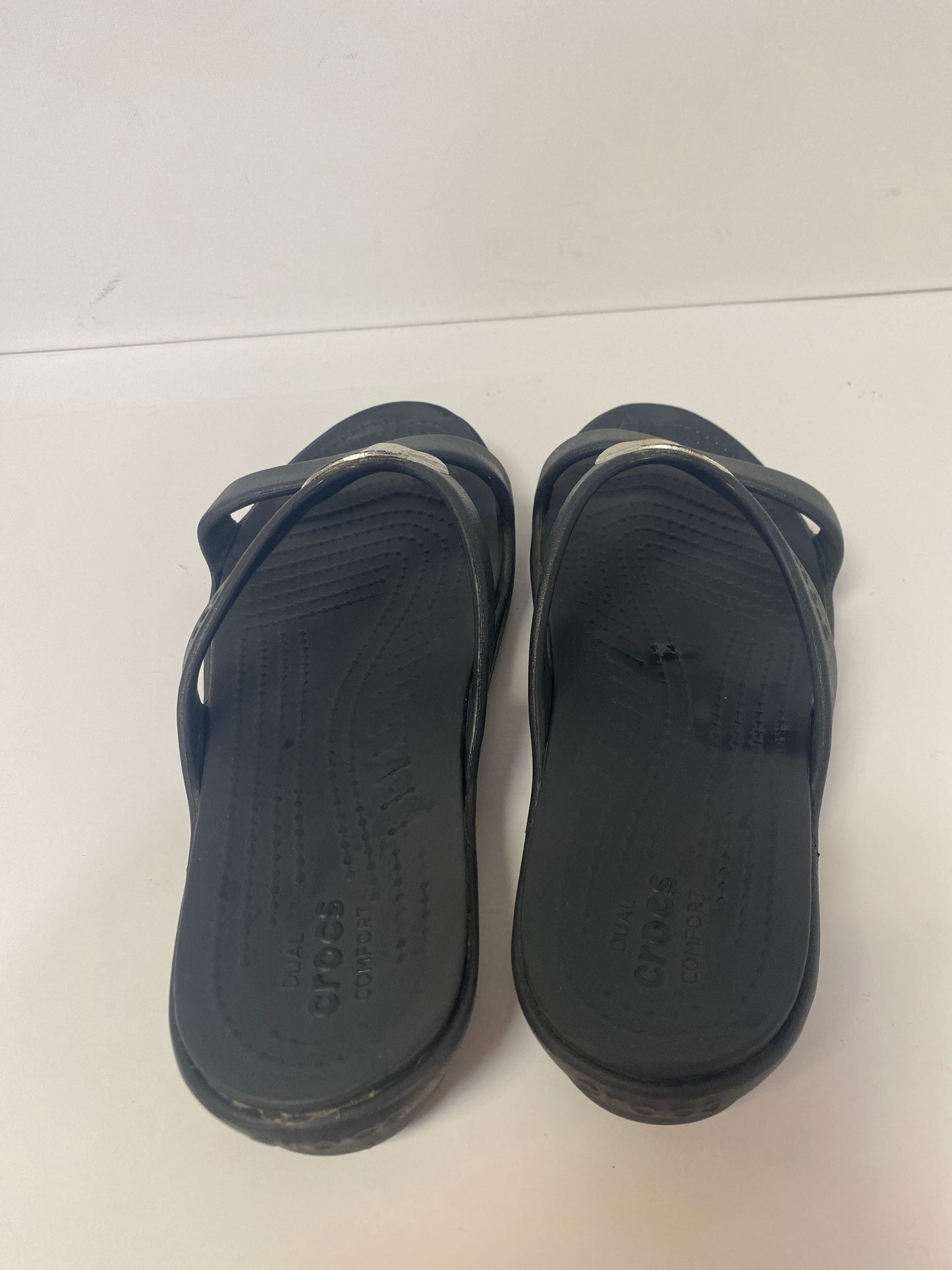 Blue Sandals Flats Crocs, Size 9