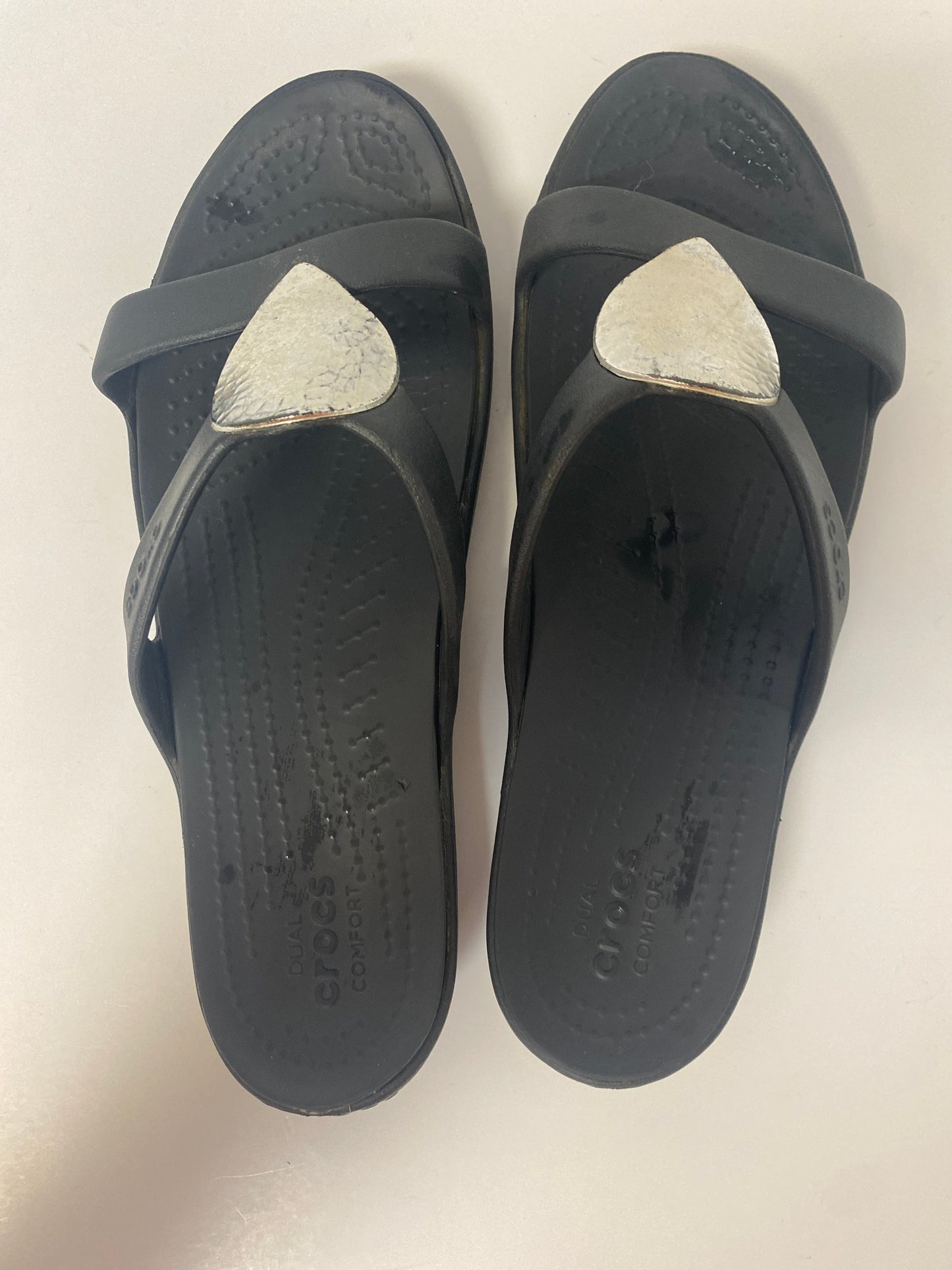 Blue Sandals Flats Crocs, Size 9