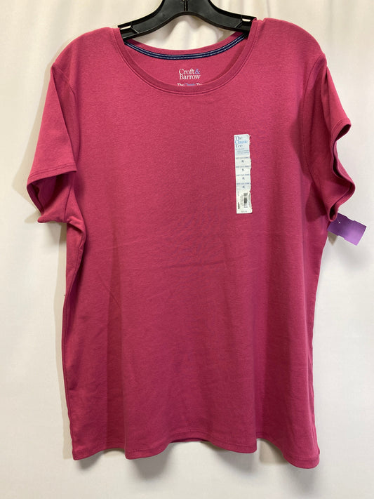 Pink Top Short Sleeve Croft And Barrow, Size Xl