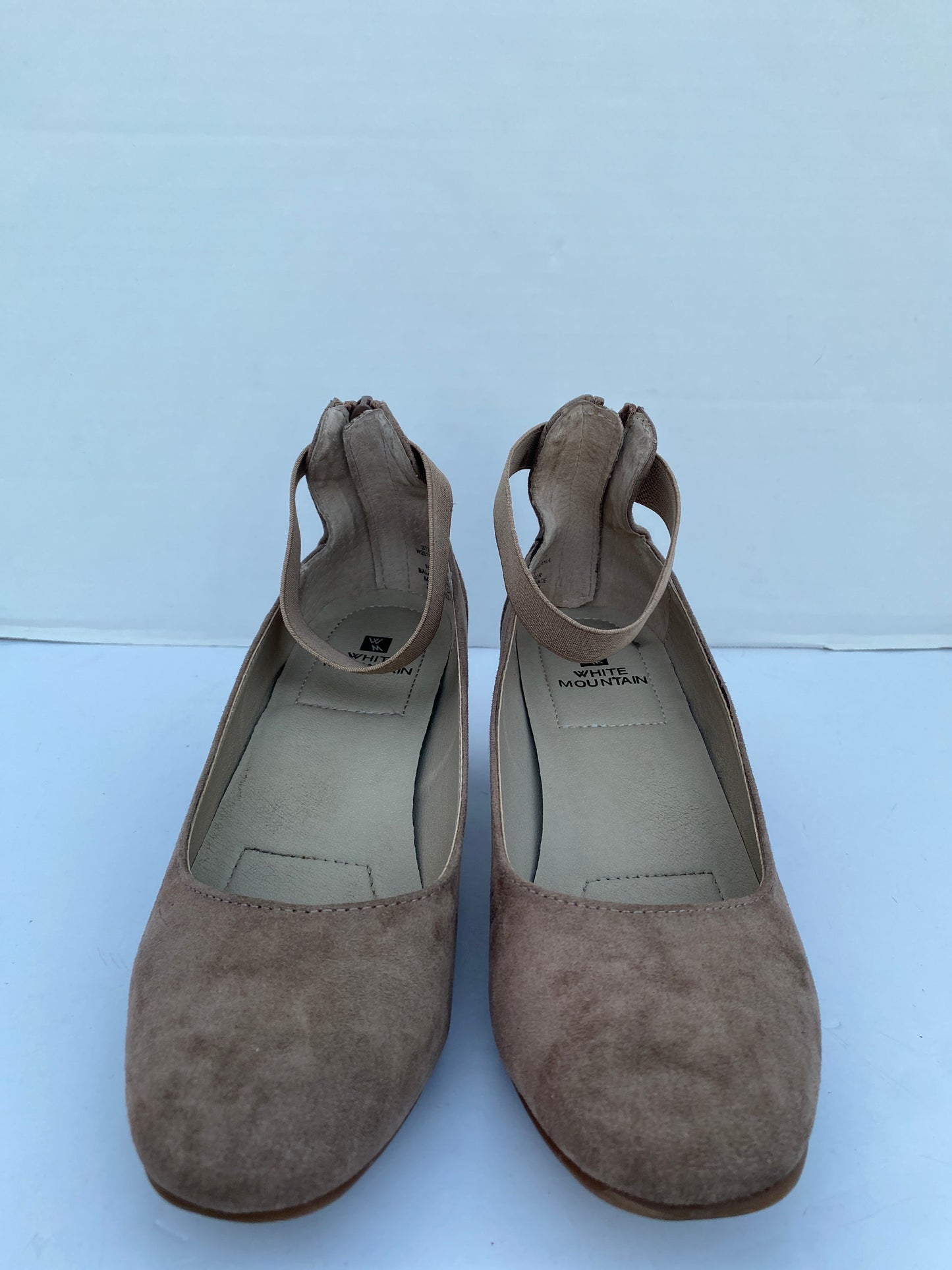 Tan Shoes Heels Block White Mountain, Size 7.5