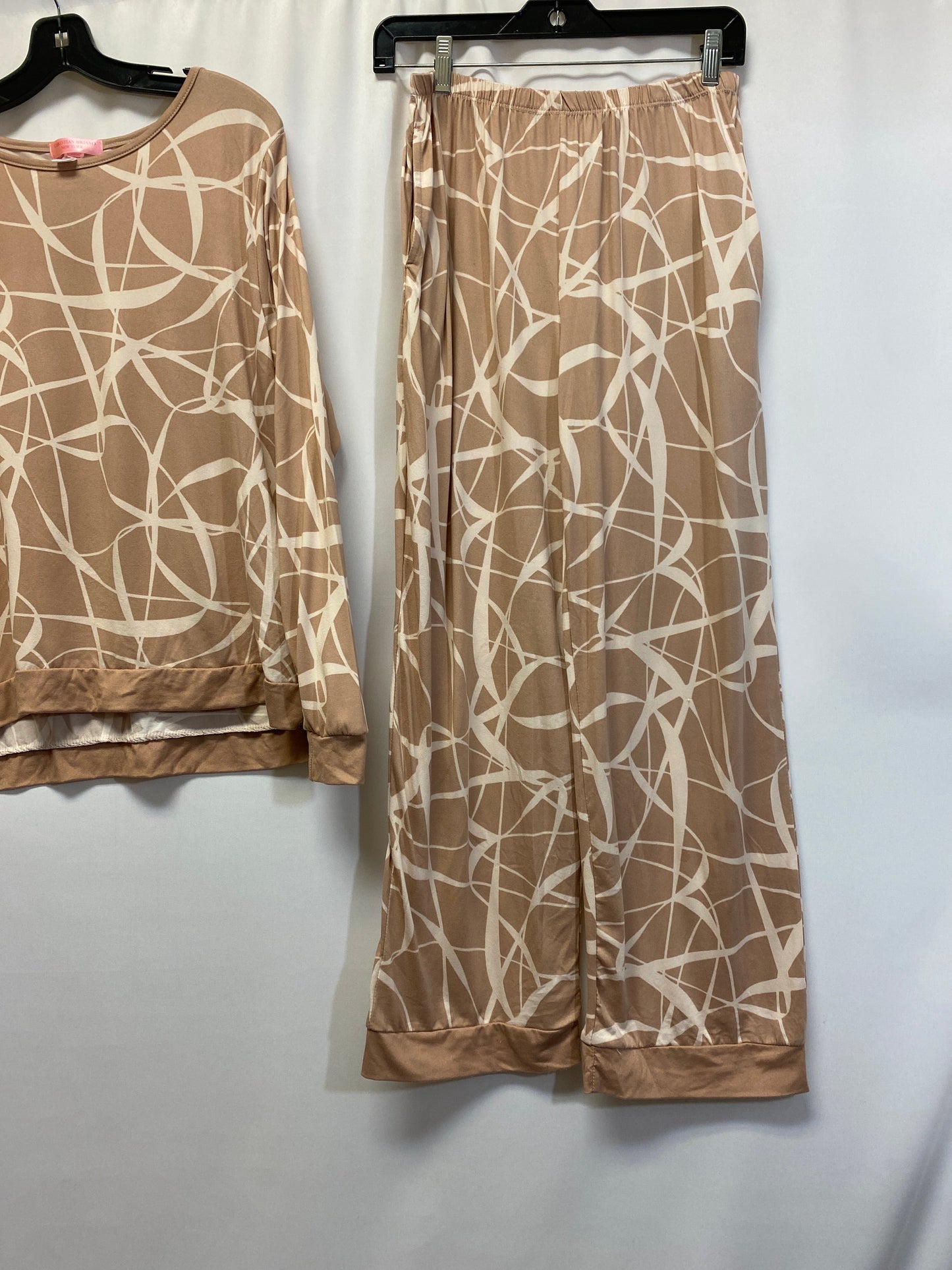 Tan Pajamas 2pc Christian Siriano, Size M