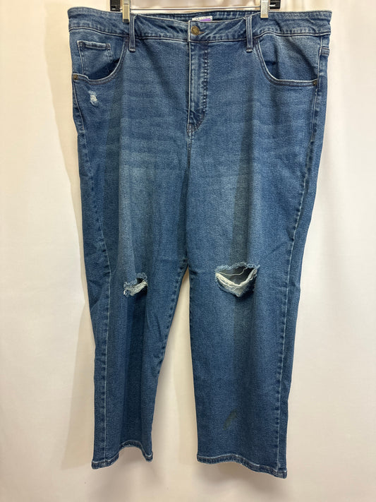 Blue Denim Jeans Straight Ava & Viv, Size 24w