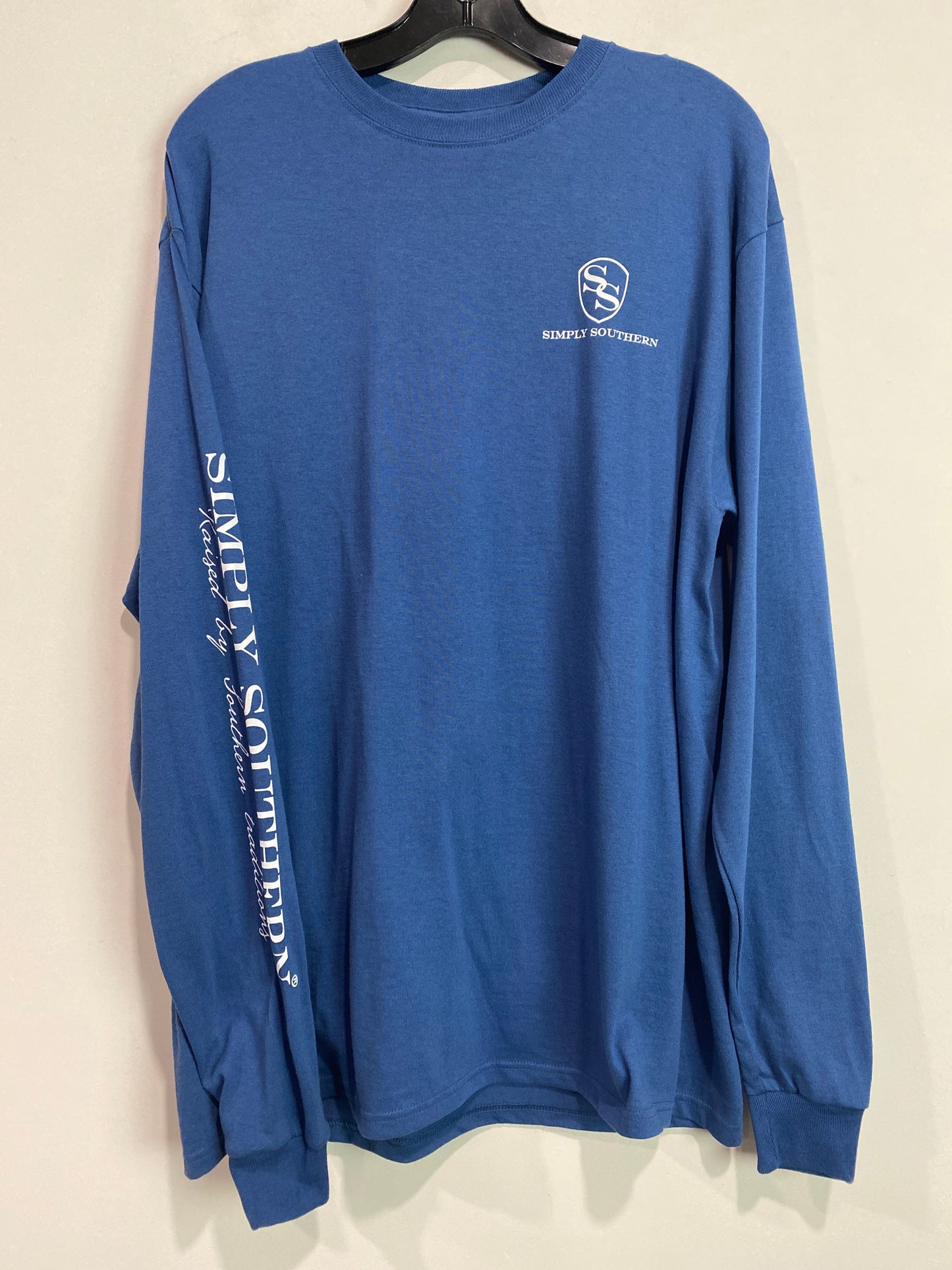 Blue Top Long Sleeve Simply Southern, Size L