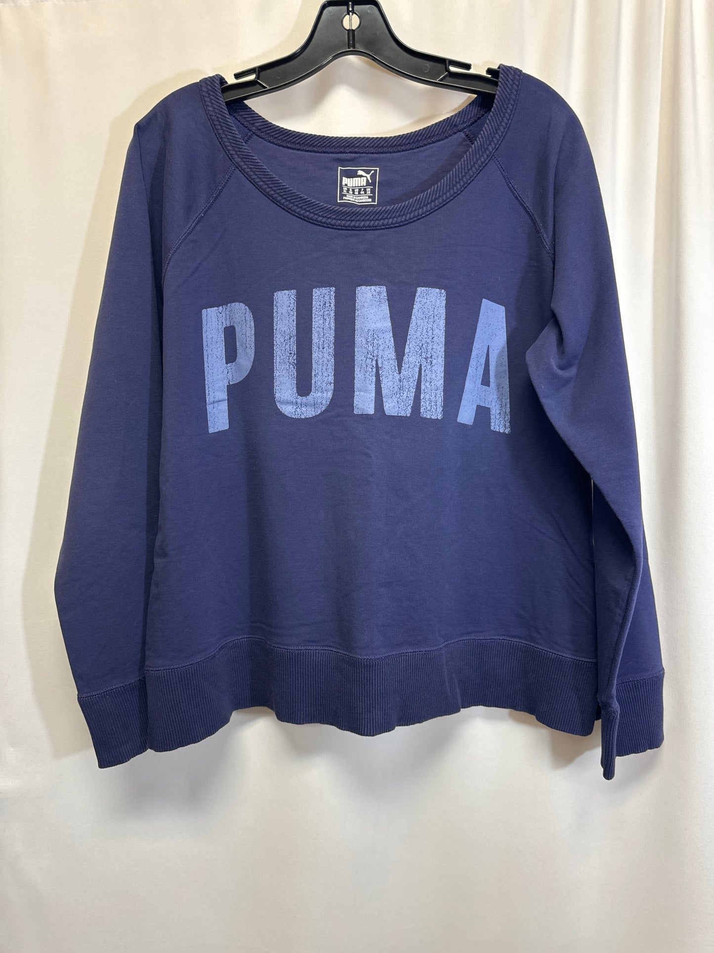 Blue Sweatshirt Collar Puma, Size Xl