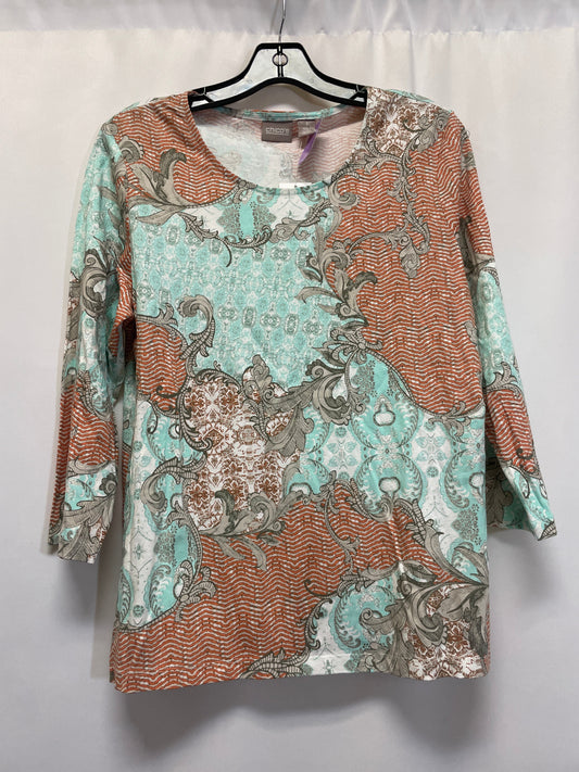 Teal Top 3/4 Sleeve Chicos, Size M