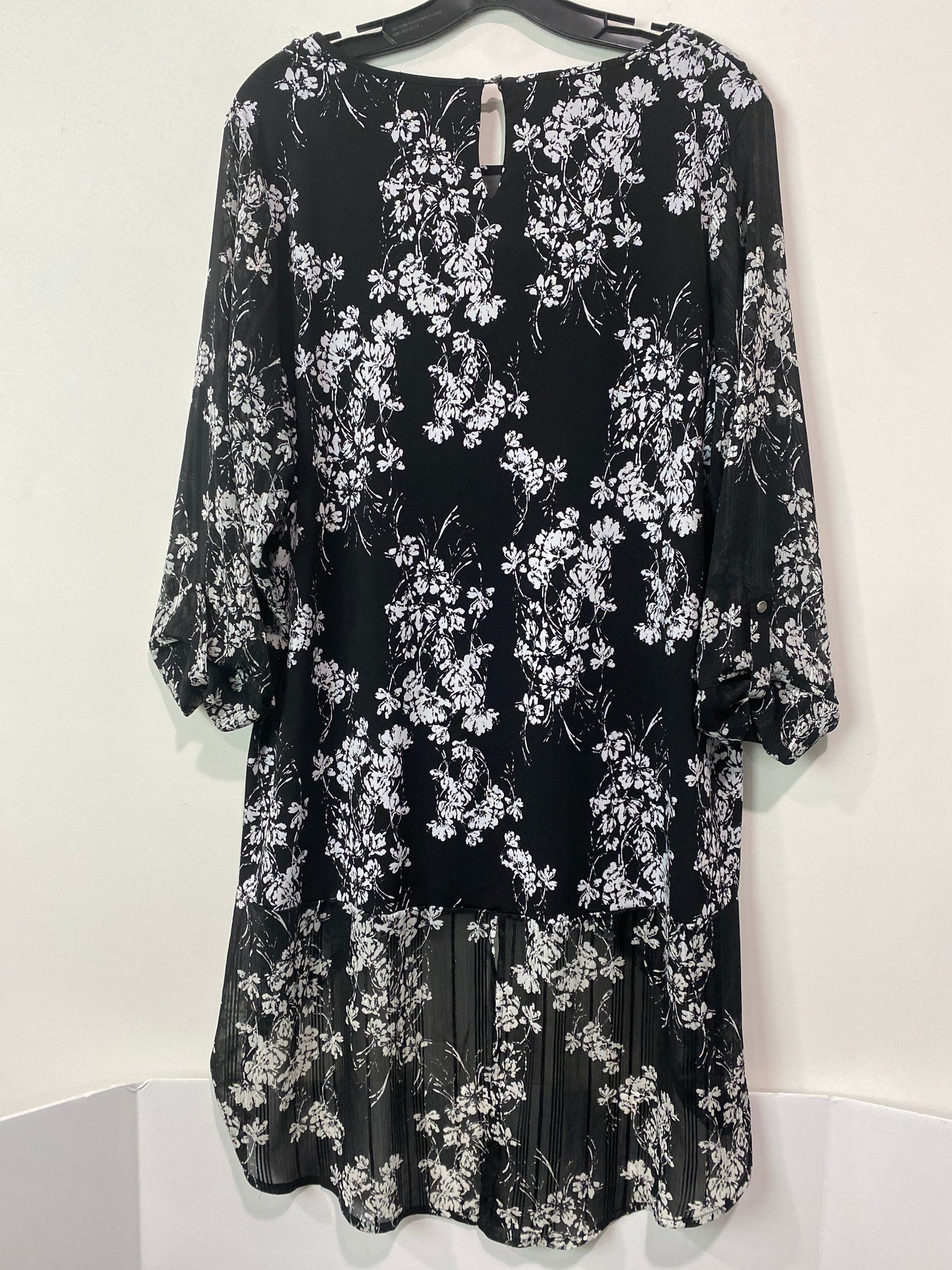 Black Tunic Long Sleeve Roz And Ali, Size 1x