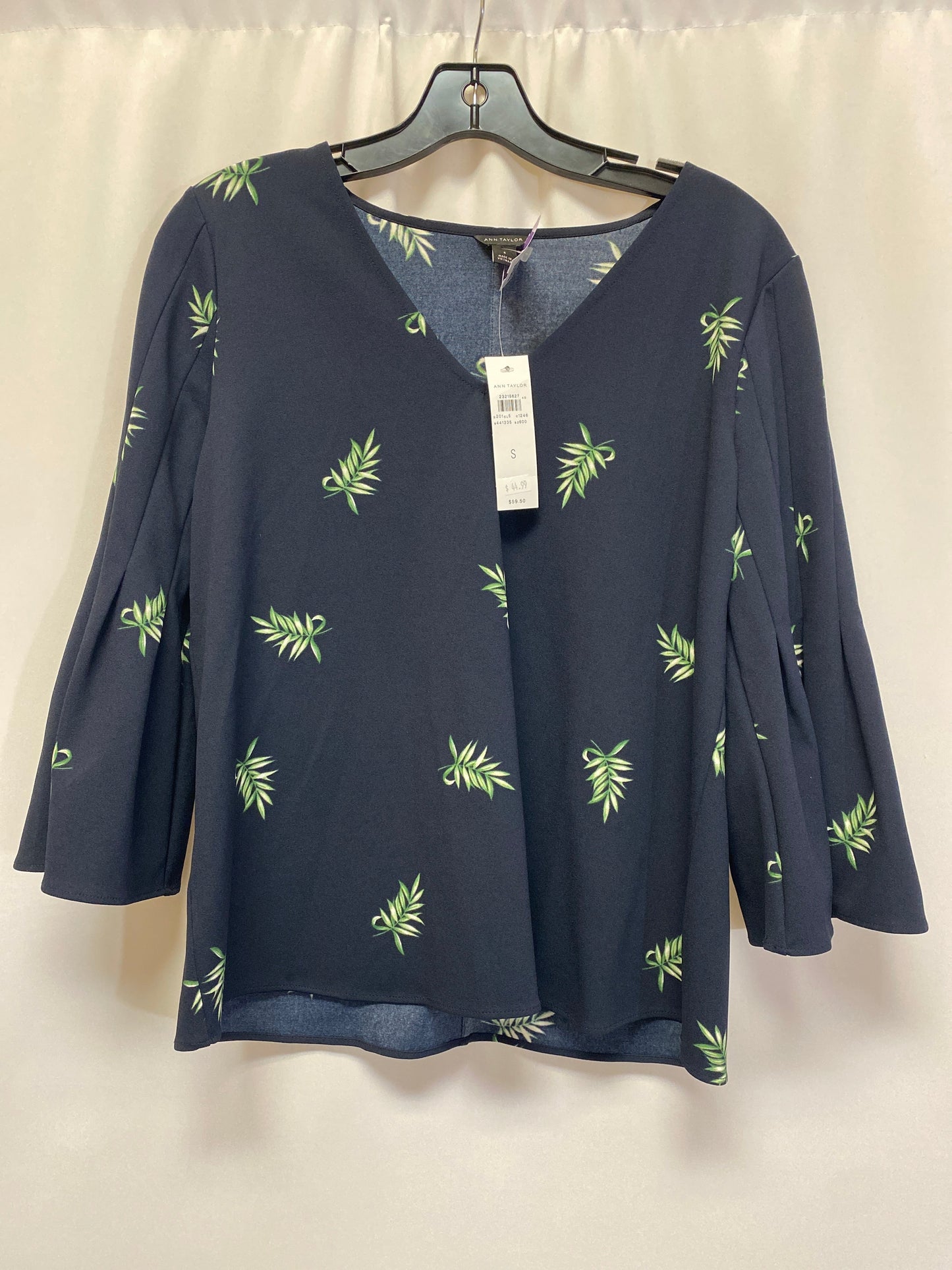 Navy Top 3/4 Sleeve Ann Taylor, Size S