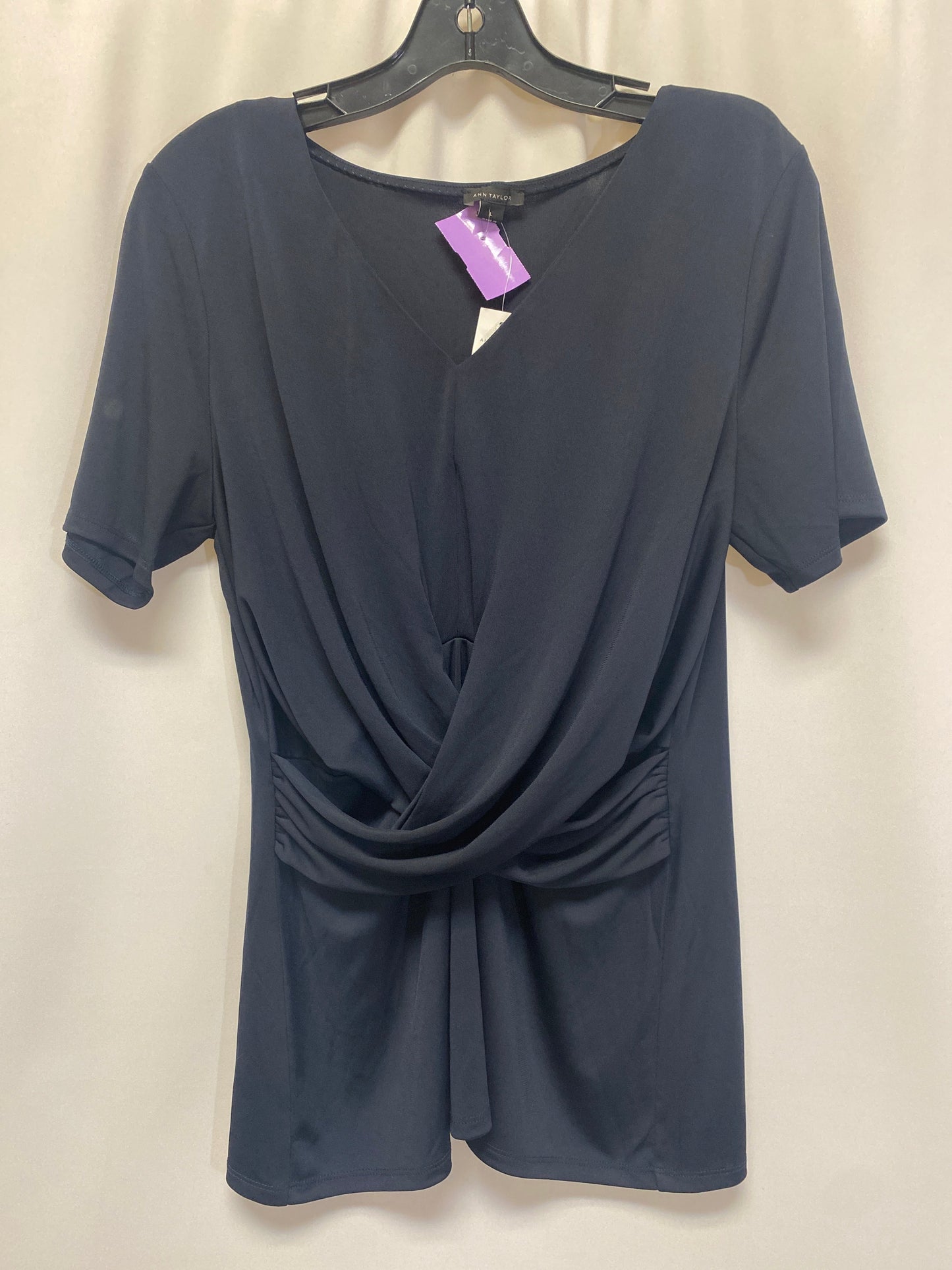 Navy Top Short Sleeve Ann Taylor, Size L