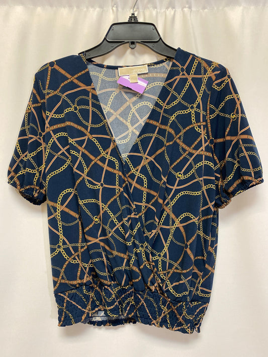 Navy Top Short Sleeve Michael By Michael Kors, Size L