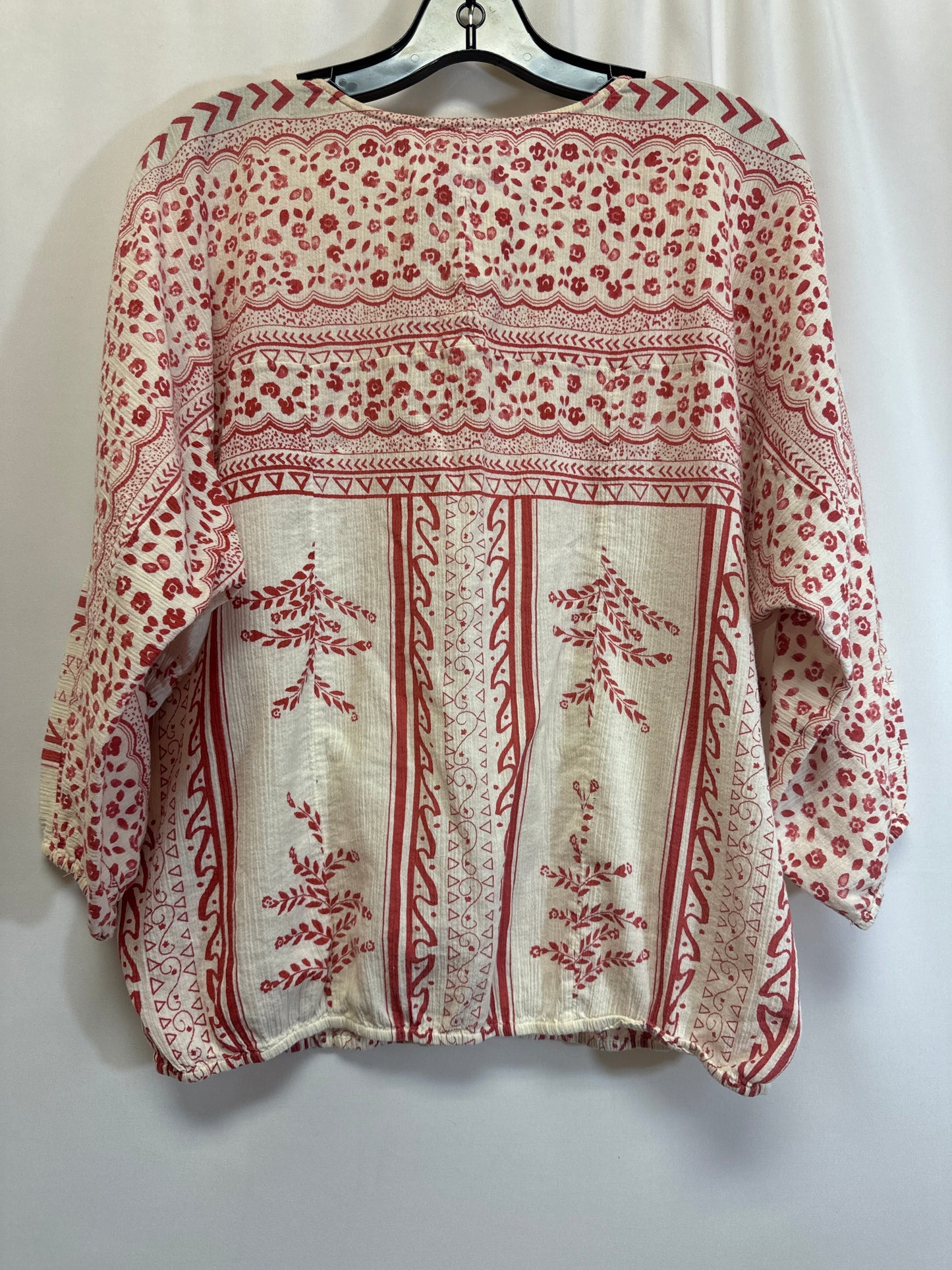 Cream Top 3/4 Sleeve Sundance, Size M