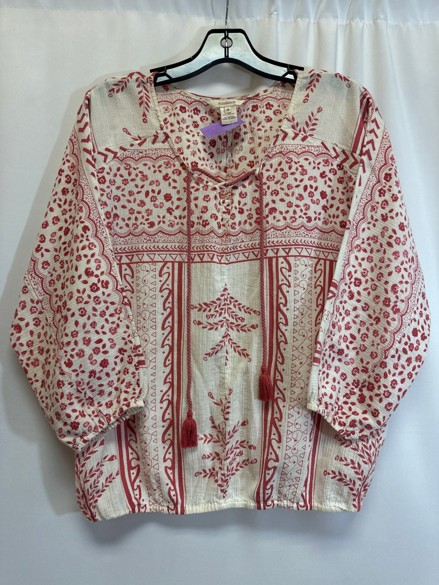 Cream Top 3/4 Sleeve Sundance, Size M