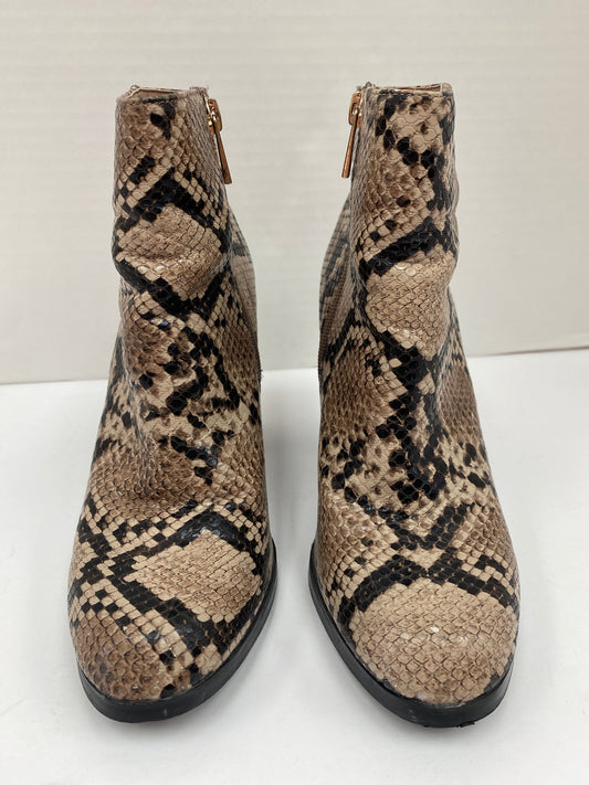 Animal Print Boots Ankle Heels New Look, Size 5
