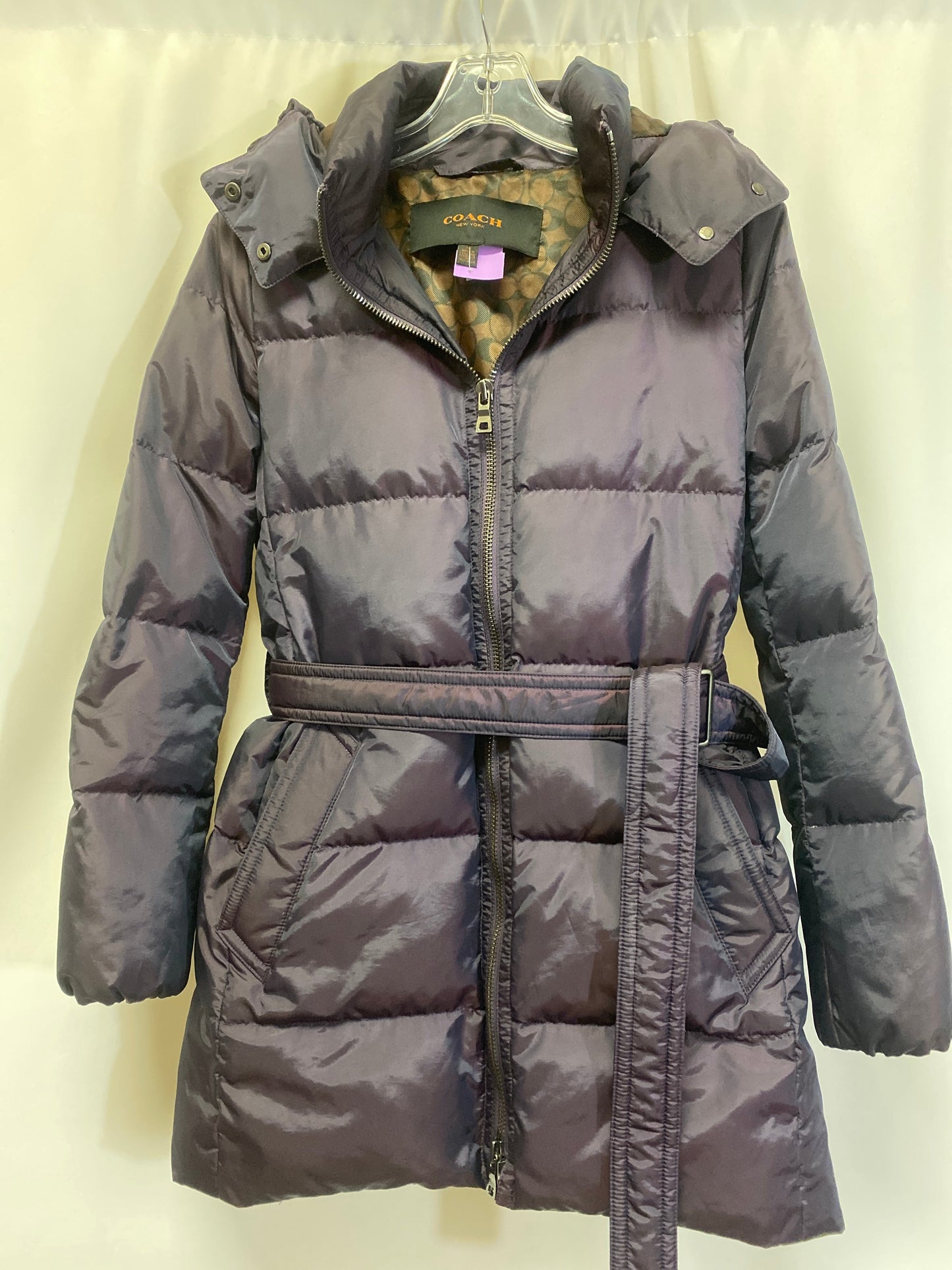 Purple Coat Puffer & Quilted Coach, Size Xs