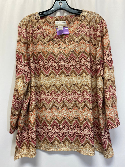 Tan Top Long Sleeve Alfred Dunner, Size 2x