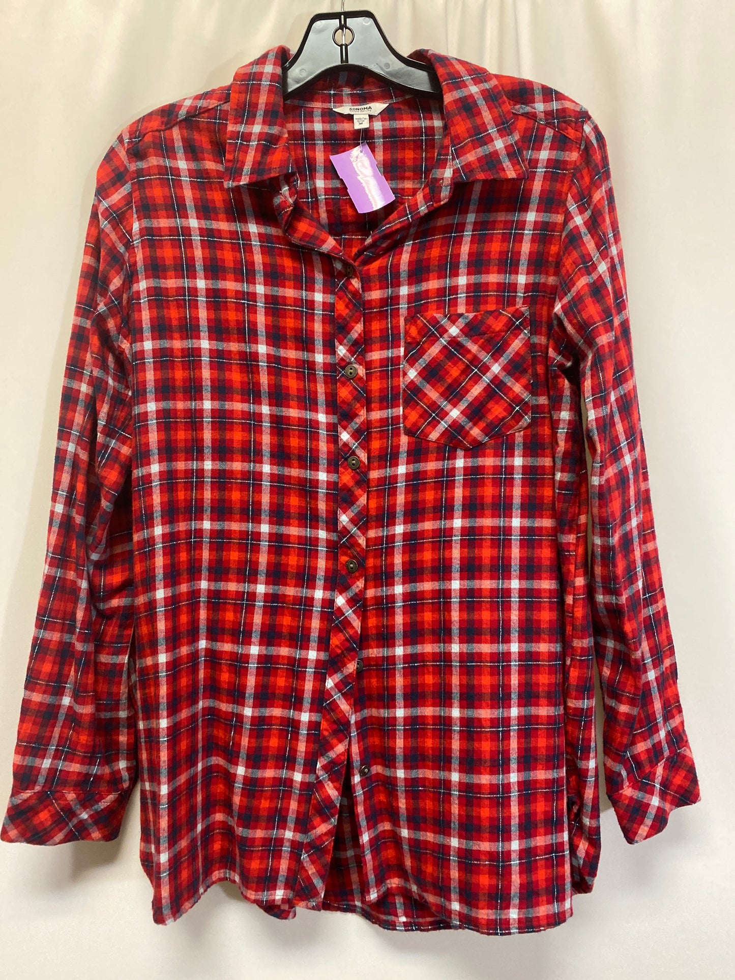 Red Top Long Sleeve Sonoma, Size M