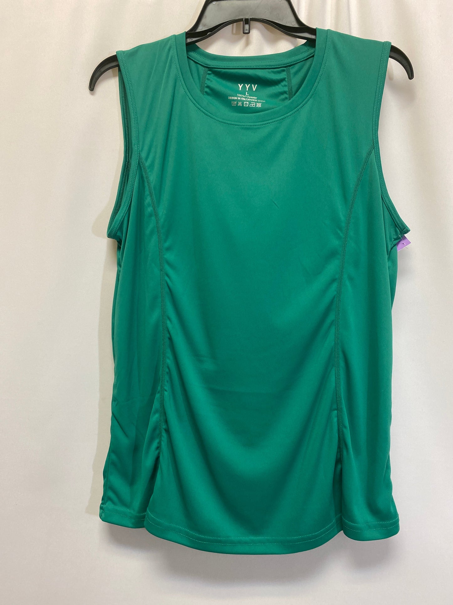 Green Athletic Top Short Sleeve Clothes Mentor, Size L