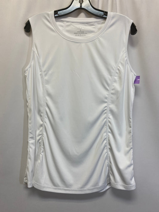 White Athletic Top Short Sleeve Clothes Mentor, Size L