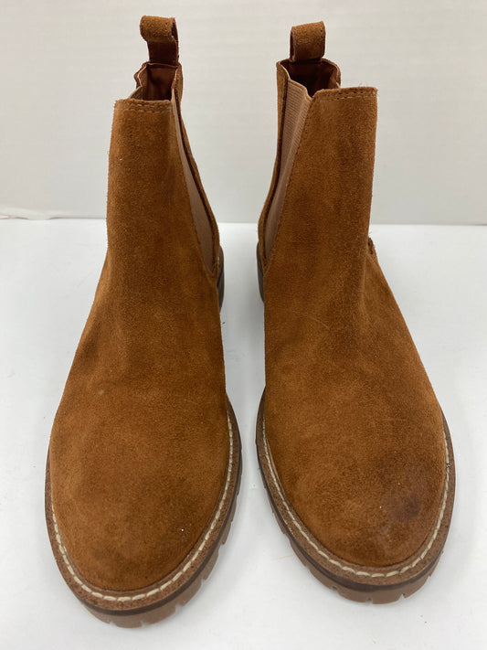 Brown Boots Ankle Flats Steve Madden, Size 7.5